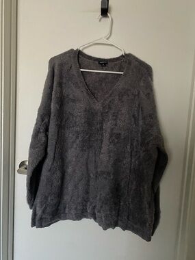 torrid Plush V-Neck Sweater - Charcoal Gray